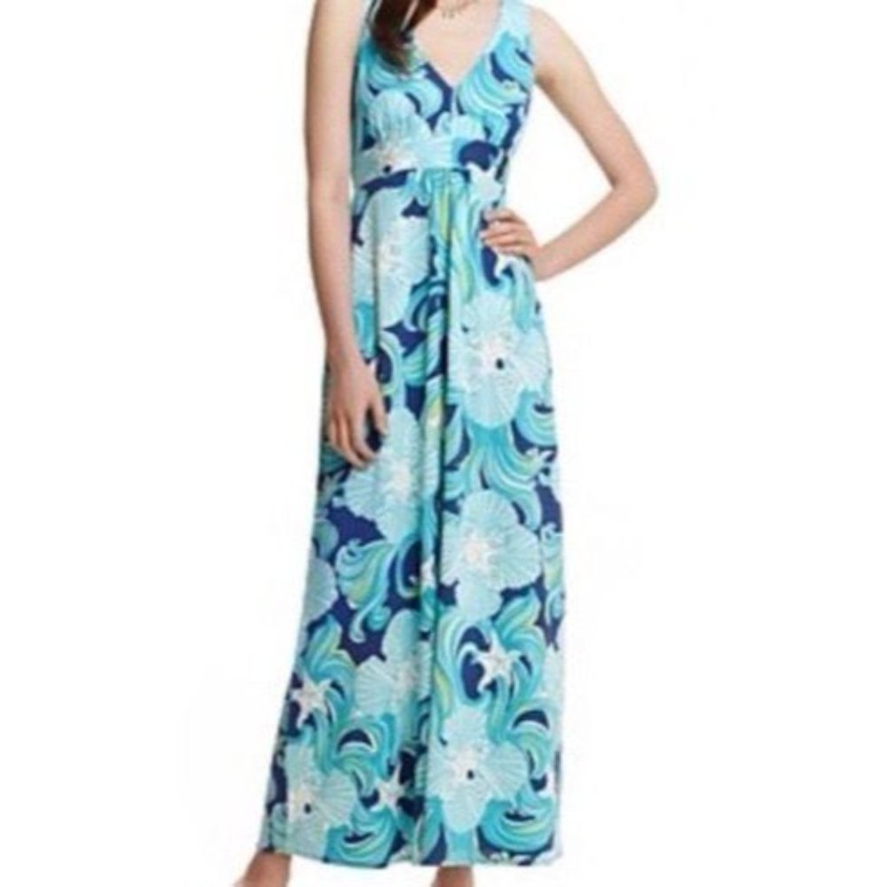 Lilly Pulitzer Blue Do the Wave Petra Maxi Dress - Picture 4 of 5